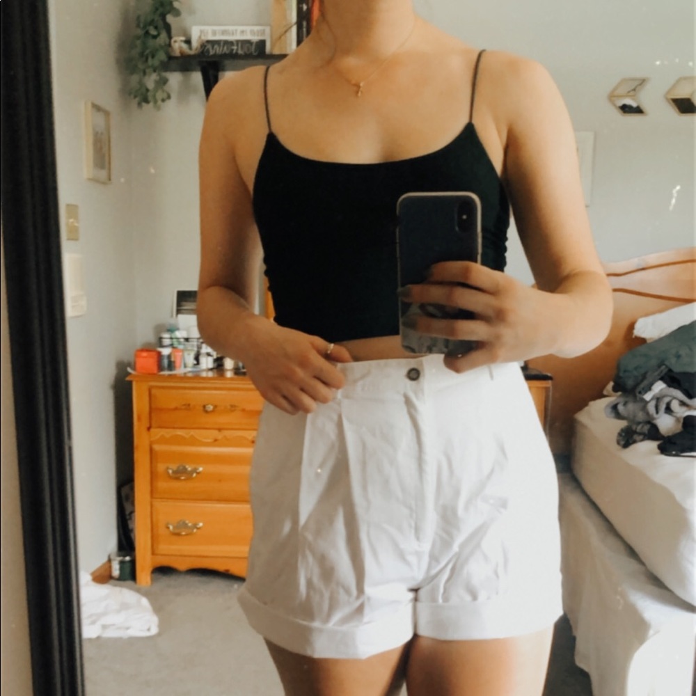 White Vintage High Waisted Shorts